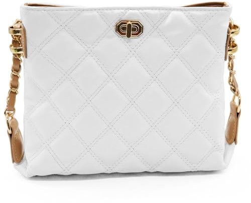 YAMEIZE Umhängetasche Damen Handtasche Crossbody Bag Handytasche Schultertasche Moda Leder Tasche Handy Portemonnaie Tasche mit Kettengürtel