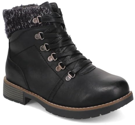 EasyFit Extra Wide Padded Cuff Ankle Boots - Black Size 5
