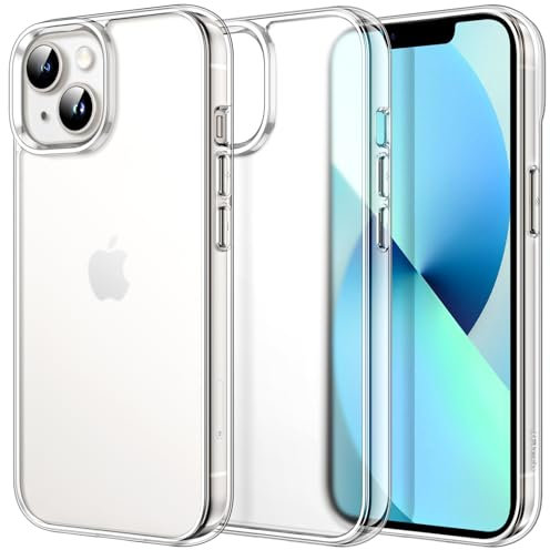 JETech Case for iPhone 13 6.1-Inch, Non-Yellowing Shockproof Phone Bumper Cover, Scratch-Resistant and Anti-Fingerprint Matte Back (Frosted Clear)