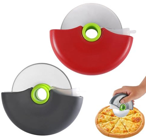 Pizzaschneiderad, Lustige Pizza Schneider Pizzarad Pizzamesser Cutter Mit Fingerschutz Pizzaschneider Mit Klingenschutz Und Ergonomischem, Bunte Farben SÜßE Form