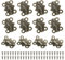 sourcing map 12Pcs 180 Degree Small Hinges for Wooden Box, 1 Long Folding Butt Hinges Cabinet Hinges with Screws for Cabinet Doors Wooden Box Drawer (Bronze)