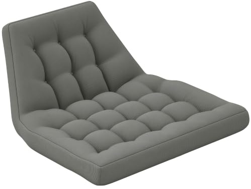 Outsunny Sitzkissen Hängesessel Kissen mit Rückenlehne 120x100 cm Grau | 8cm Dick, Wasserabweisend, Sitzpolster für Schaukelstühle und Hängekörbe