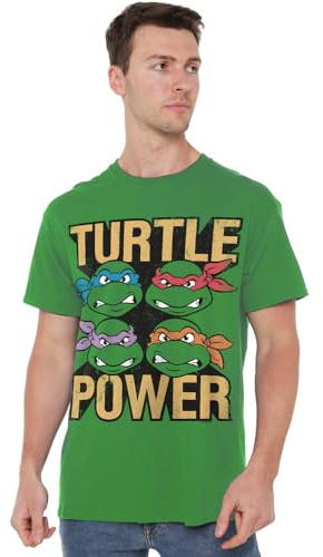 Teenage Mutant Ninja Turtles TMNT Turtle Power Unisex T Shirt, Kelly Green, Medium