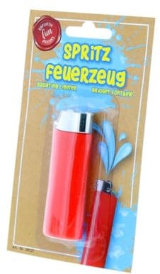 Einkaufszauber Spritz Feuerzeug - das gibt kein Feuer, sondern Wasser...