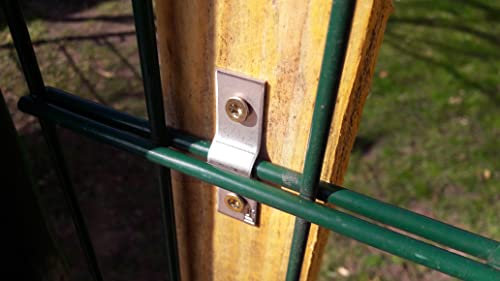20x Doppelstabmattenzaun Mattenhalter Halterung Pfosten Befestigung Spanndraht Maschendraht Zaun 6mm Bogen mit 5mm Löchern