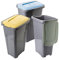 SUSTANIA Lot de 3 poubelles de cuisine de 30 l, avec couvercle, pour le tri des déchets, 36 x 28 x 56 cm, système de tri des déchets pour la cuisine, fabriquées en Union Européenne