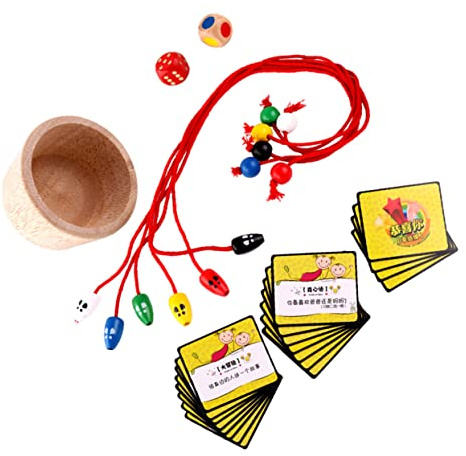 Toddmomy 1 Set Parent Interactive Mouse Catching Game Wooden Board Game for Fun Family Activity with Mice Cup Dice Cards Develops Coordination Reaction Skills