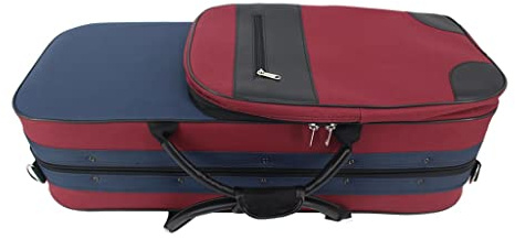 MQPALZKD Custodia for violino doppio rettangolare in schiuma di tessuto Oxford cucita con grandi tasche portaoggetti Cintura for violino 4/4