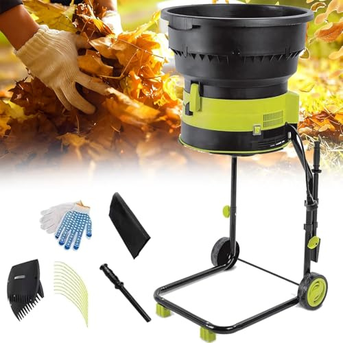 Qiang Broyeur De Feuilles électrique 2500w - Hachoir sans Lame Sécuritaire, 8000 TR/Min - Trémie Large 54cm - Ratio De Broyage 17:1 pour Compost - 208l/Min - Léger avec Roues Powercord×30m