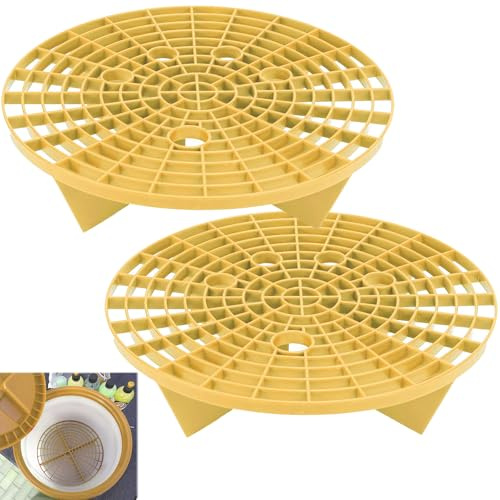 Comioke Car Wash Bucket Sand Filter Screen, 2pc Car Wash Bucket Insert, Automotive Bucket Insert Grit Traps, Grit Guard Insert, Bucket Insert System, Bucket Guards 26cm (Yellow)