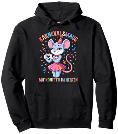 Karnevalsmaus Mit Konfetti im Herzen“ Damen Köln Pullover Hoodie
