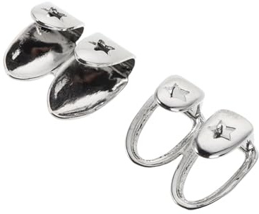 Abaodam Hip Hop Zahngrills 1 Paar 18k Silber Rundbogen Metall Zahnschmuck Cosplay Rapper Zubehör