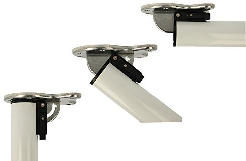 MS Beschläge® abklappbares Tischbein Möbelfuss Tischfuss ø 50mm aus Metall Höhe 870mm (Weiss)