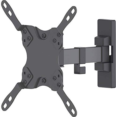 Manhattan TV & Monitor Mount, Wall, Tilt and Swivel, 1 screen, Screen Sizes: 13-42, Black, VESA 75x75 to 200x200mm, Max 20kg, Swivel with 2 pivots, Lifetime Warranty