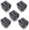 Oiyagai 5 Stück KCD4 AC 250V 16A Schwarzes 6-Pin Terminals ON/Off Doppel SPST 2-Wege-Snap-In Boot Wippschalter