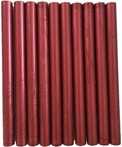 Tikwisdom 10pcs Siegelwachs-Stangen für Heißklebepistole, burgunderrot