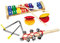 Bino world of toys Musikset Kinder Musik Instrumenten-Set aus Holz und Metall Spielzeug für Kinder ab 3 Jahre (4-Teilig, inkl.: Xylophon, Schlägel, Schellenstab, Triangel und Kastagnette), Bunt
