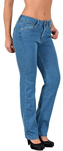 ESRA Jeanshose Damen Jeans High Waist Straight Leg Jeans Damen bis Übergröße G400