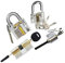 Loboo Idea 4 Pack Padlock Practice Set - Beginner Locksmith Training Tool, Crystal Visible and Cylinder Locks Included