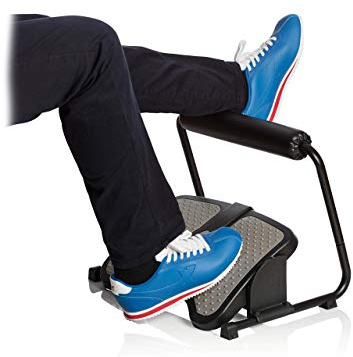 SUN-FLEX Ergonomische Höhenverstellbare Fußstütze unter dem Schreibtisch zum Sitzen und Stehen, Intuitive Fußhocker und Beinstütze für Stehpult (schwarz)