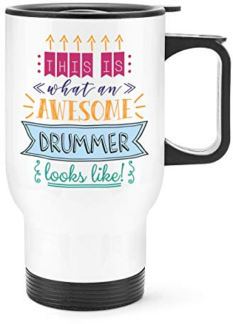 This is What an Awesome Drummer Looks Like Travel Mug Cup with Handle