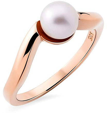 Orphelia Damen-Ringe 925_Sterling_Silber mit Rund Perle '- Ringgröße 50 ZR-7507/RG/50