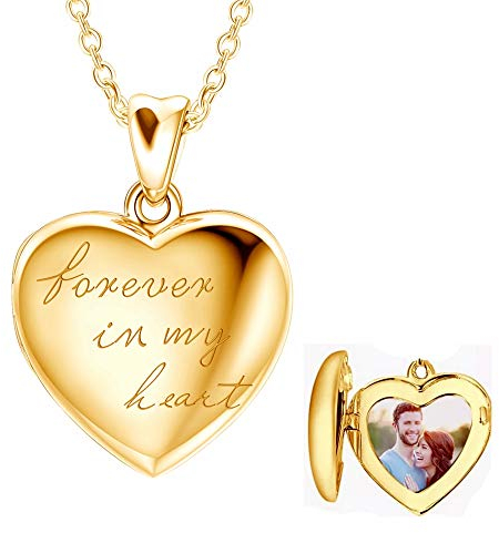 LONAGO - Medaglione a forma di cuore, in argento Sterling 925, per inserire foto personalizzate e Argento, cod. PYX1686-EU