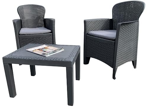 Ipae-Progarden SpA Set. 3 PZAS.Sillon Y Mesa Gris