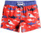 MaaMgic Badehose Jungen Sommer Badeshorts Schnelltrocknend Boardshorts mit Netzfutter Taschen und Verstellbarem Tunnelzug Urlaub Shorts Hai Rot,10-12 Jahre