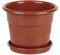Cofan Maceta Modelo Dalia | Color marrón | Dimensiones 23.5 x 20 cm + Plato 20 cm | Venta unitaria