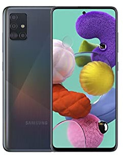 Samsung Galaxy A51 Smartphone, écran 6,5 Super AMOLED, 4 caméras arrière, 128 Go extensibles, RAM 4 Go, batterie 4000 mAh, 4G, Dual Sim, Android 10, noir (reconditionné)