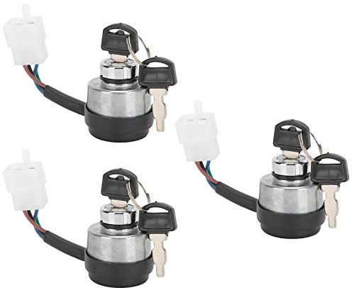 Tissting Interruptor de Encendido de Llave Interruptor de Control de Encendido de generador de Gasolina Universal 4 Cables con 2 Llaves Interruptor de Arranque del Motor para Granjas, Jardines