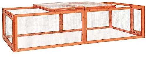 vidaXL Tanne Kaninchenstall 183x90x46,5cm Kleintierkäfig Freigehege Hasenstall