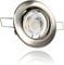 LEDFULL® LED Deckenstrahler Set Flach 230V Dimmbar Modul 5W Spot Tageslicht/Edelstahl gebürstet Einbaustrahler schwenkbar / GU10 GU5.3 Strahler Ersatz
