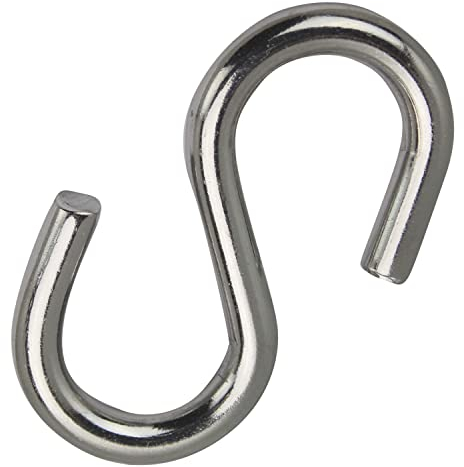 DERING S Haken Edelstahl 5 mm 1 Stück Kleiderbügel Fleischerhaken Gardinenhaken
