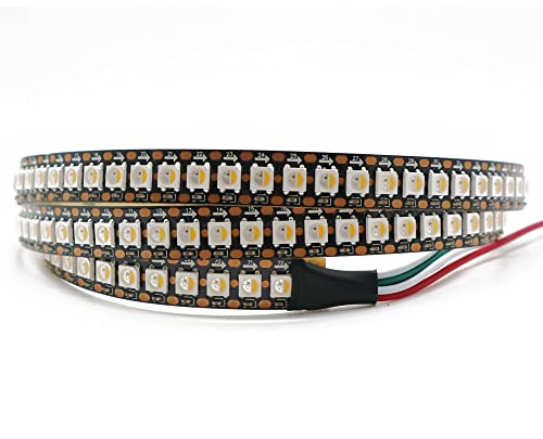 TOPXCDZ SK6812 RGBW RGBWW Led Strip Light 4 in 1 Ähnlich WS2812B 1m 5m 30 60 144 LEDs Einzeln adressierbare RGBWW Led Lights IP30 65 67 5V (1M 144LED/M, Black Pcb Ip30 Rgbww)