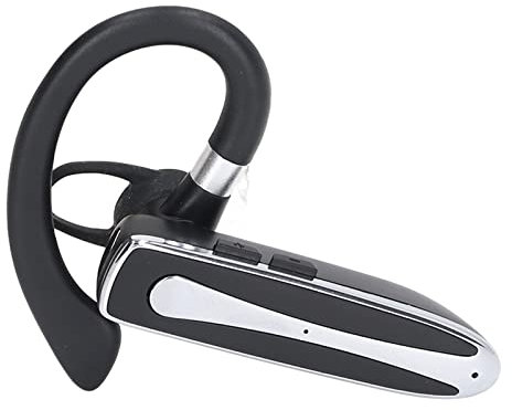 Oreillette Bluetooth, Oreillette Bluetooth avec Microphone pour Téléphones Portables, Oreillette Mains Libres sans Fil à Oreille Unique Rotative à Double Micro avec étui de Chargement, Confortable à P