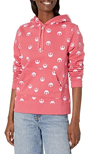 Amazon Essentials Disney | Marvel | Star Wars | Princess Felpe con Cappuccio in Pile (Disponibili in Taglie Forti) Donna, Rosa Star Wars Rebel, XXL Plus