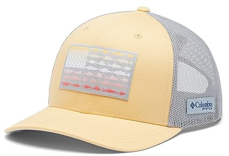 Columbia Unisex's PFG Fish Flag Mesh Snap Back-High Cap, Cocoa Butter, Cool Grey, One Size