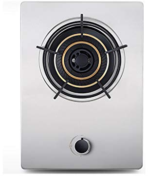 IBOWZ Placa de Gas Estufa de Quemador de Gas de Escritorio/incrustada, Placa de Cocina de un Solo Gas, con protección automática contra Apagado y Encendido por pulsos -3.8KW de Potencia de Fuego f