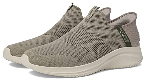 Skechers Men's Ultra Flex 3.0 Viewpoint Slip-in Loafer, Taupe/Olive, 14
