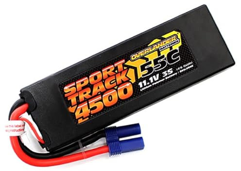 Overlander 4500mAh 3S 11.1v EC5 Sport Track 55C LiPo Battery in Hard Case