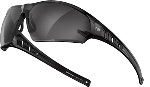 HUNTERSKY HTS Tinted Shooting Safety Glasses Anti Fog Protective Eyewear Lightweight Wrap-Around Smoke Gray Lens ANSI Z87.1 Scratch Resistant S2491