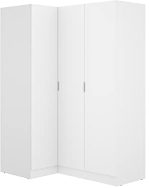 DEKIT GRUPO RIMOBEL Essen Armario de rincón, Madera de ingeniería, Blanco, 184 cm (Alto) x 91 cm (Ancho) x 133 cm (Prof.)