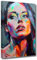 LZIMU Abstraktes Frauengesichtsbild auf Leinwand bunte Graffiti Mädchen Leinwanddrucke moderne Kunstwerke für Mädchenzimmer Schlafzimmer Wanddekoration Gerahmt (28x35cm)
