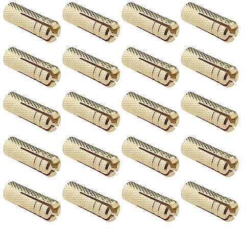 SG Store 20pcs M8 Boulons d'expansion à Motif de Pression Interne en Laiton Chevilles d'Ancrage Mural Quincaillerie de Fixation Enfichable pour Ancrage dans des Briques Solides en Béton