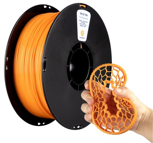 kexcelled TPU 95A Filament, Flexibel und Weich, Hervorragende Elastizität, 1,75mm 1kg Spule Rolle, 3D Drucker Materialient, Vakuumverpackung, für FDM Druckern, Orange