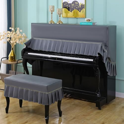Cutfouwe Vertikales Klavier Abdeckung Full Upright Piano Cover Aufrechte Klavier Volle Abdeckung-wasserdichte Und Verhindert Katzenkratzer,148~154Cm Universell,Dunkelgrau,A