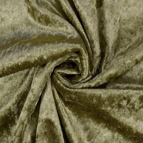 Pannesamt Stoff glänzend, uni oliv (Länge am Stück: ab 50cm / Breite: 150cm)