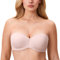 DELIMIRA Soutien Gorge sans Bretelles Invisible Grande Taille Femme Soutien-Gorge avec Armature Minimiseur Rose Nue 85C